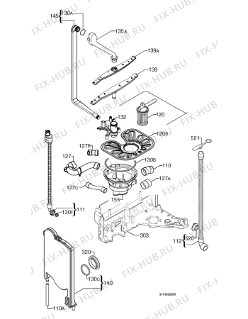 Взрыв-схема посудомоечной машины Rex Electrolux RSF64010X - Схема узла Hydraulic System 272